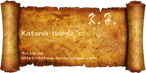 Katona Horác névjegykártya
